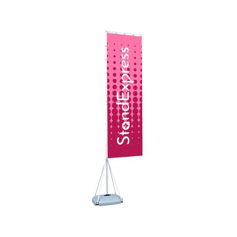 Drapeau Télescopique de 5 mètres, Voile Rectangle.