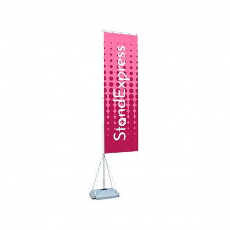 Drapeau Télescopique de 5 mètres, Voile Rectangle.