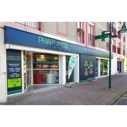Cas d'utilisation d'un Drapeau Goutte M pour une pharmacie.