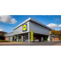 Cas d'utilisation Drapeau Rectangle XXL - complet pour un magasin Lidl.