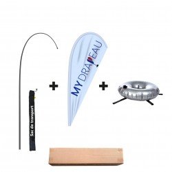 Drapeau Goutte M - Complet fournis avec ses accessoires.