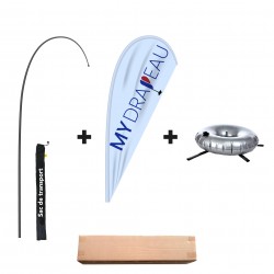 Drapeau Goutte L - Complet fournis avec ses accesoires.
