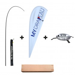 Drapeau Goutte XL - complet fournis avec ses accessoires.