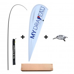 Drapeau Goutte XXL - Complet fournis ses accessoires.