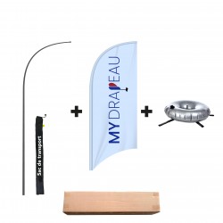 Drapeau Plume M - Complet fournis avec ses accessoires.