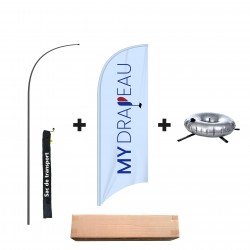 Drapeau Plume L - Complet avec ses accessoires fournis.
