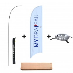 Drapeau Plume XL - Complet avec ses accessoires fournis.