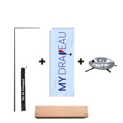 Drapeau Rectangle L - Complet fournis avec ses accessoires.