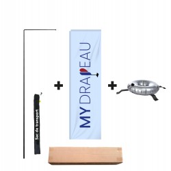 Drapeau Rectangle XL - Complet fournis avec ses accessoires.