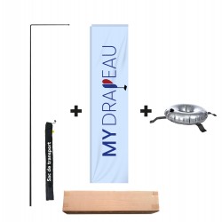 Drapeau rectangle XXL - complet fournis avec ses accessoires.